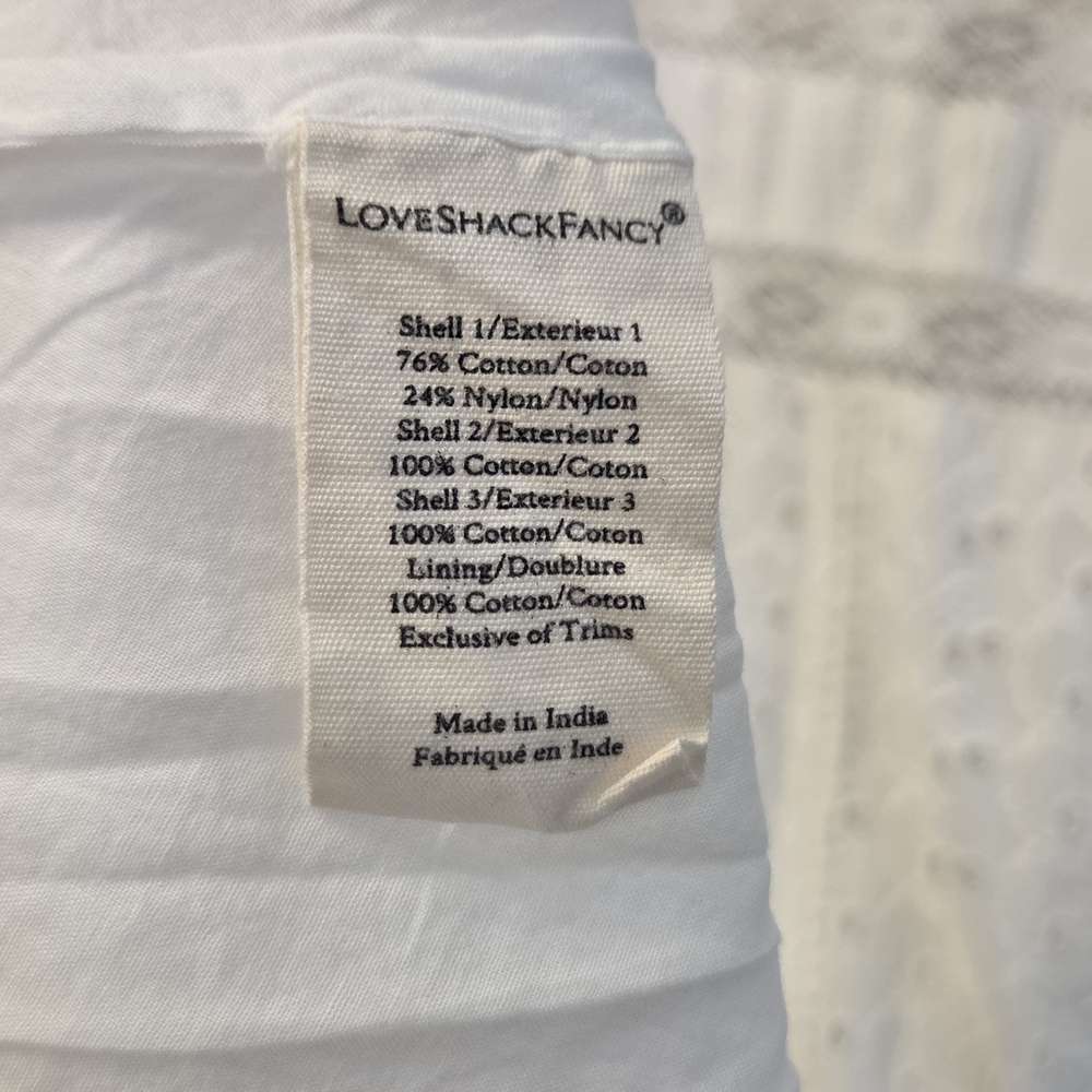 LoveShackFancy Sassie White Lace Maxi Dress Boho Eyelet Romantic Cottagecore Sz4 - Picture 12 of 15